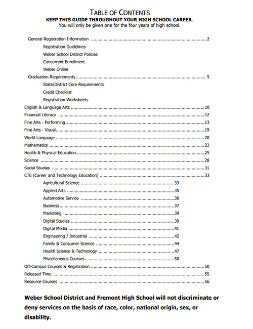 PDF Course Guide Table